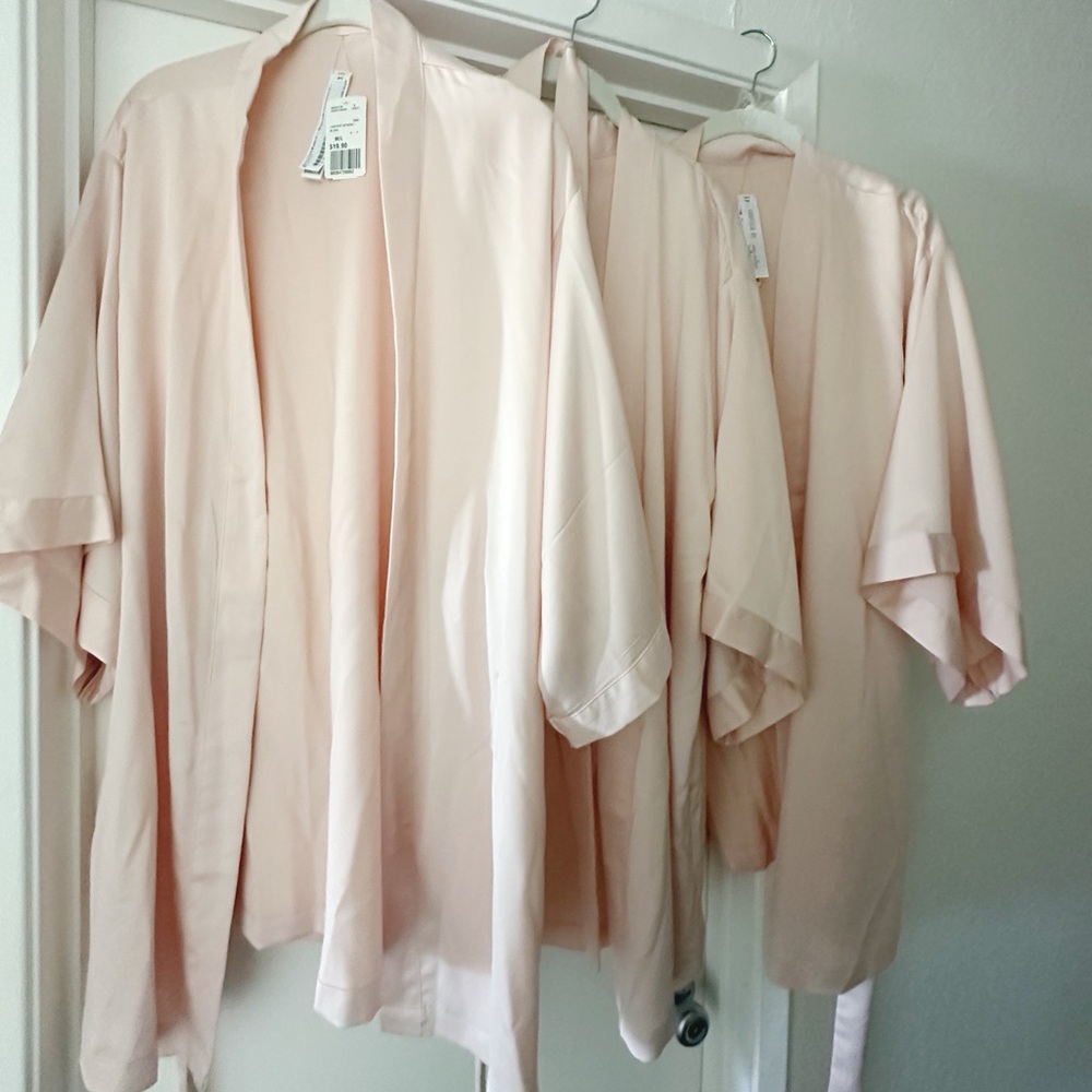 Three Soft Pink Silk Robes Size M/L